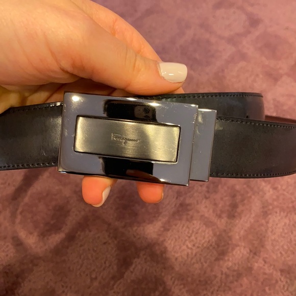Salvatore Ferragamo Mens Black Leather Belt